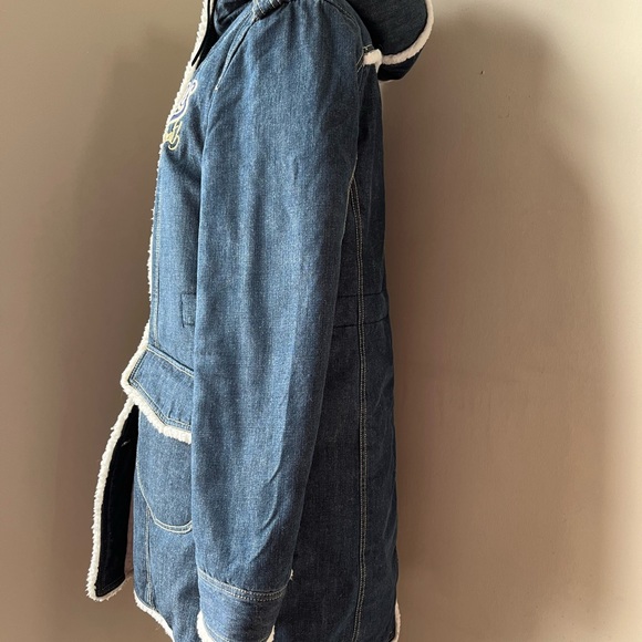 NY Yankees Denim Sherpa Hooded Jacket - Picture 9 of 14